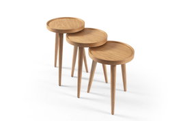 Hanah Home Polen 3 - Oak Juego de Mesas Apilables